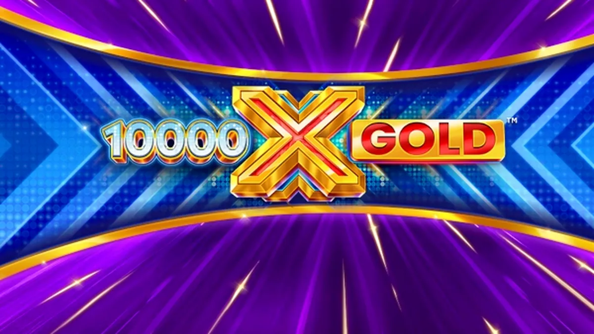 Interface dourada e luxuosa do slot 10,000 X Gold